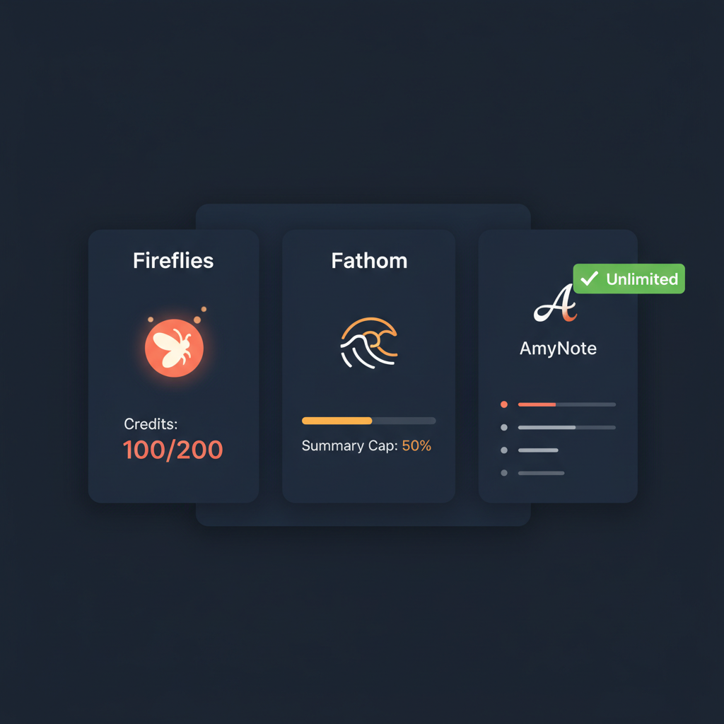 Fireflies vs Fathom vs AmyNote comparison 2026
