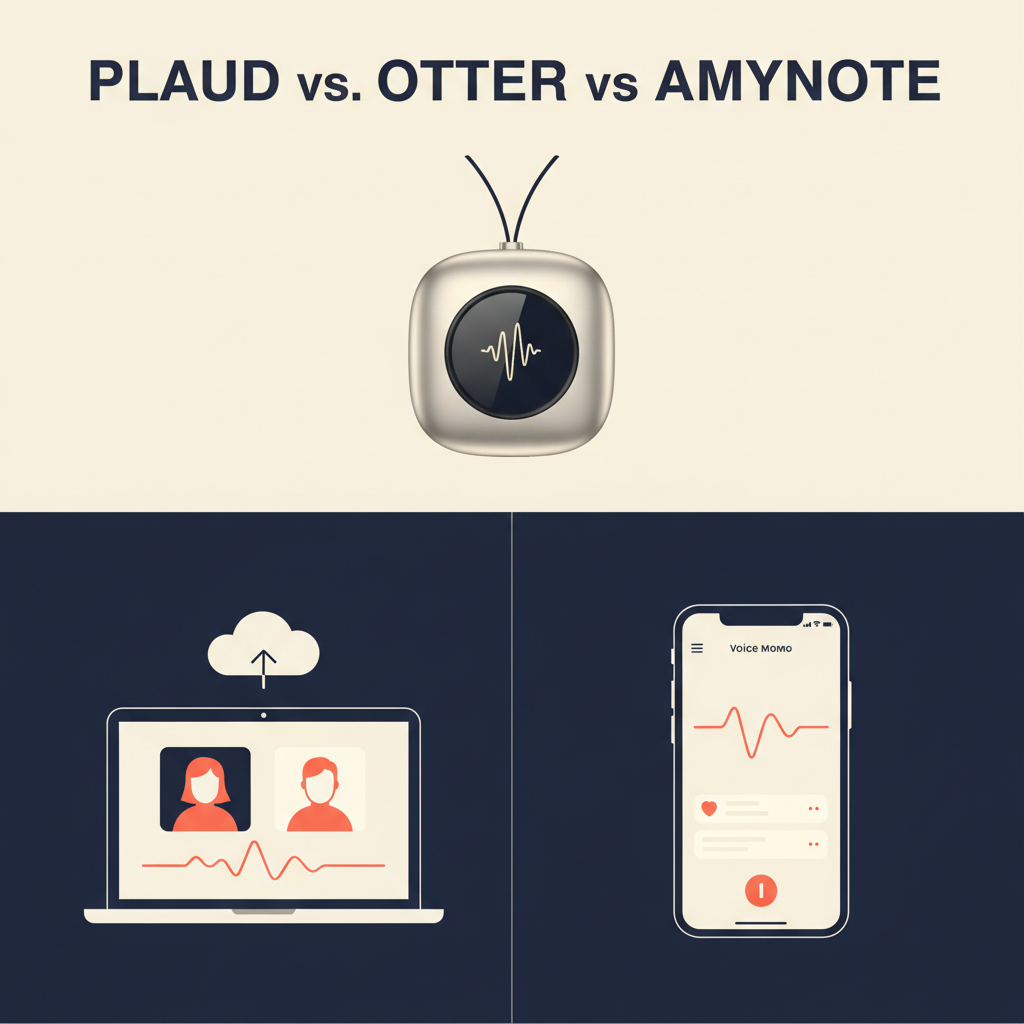 Plaud vs Otter vs AmyNote comparison 2026